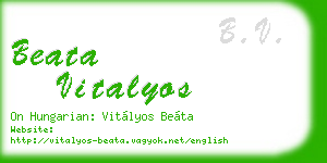 beata vitalyos business card